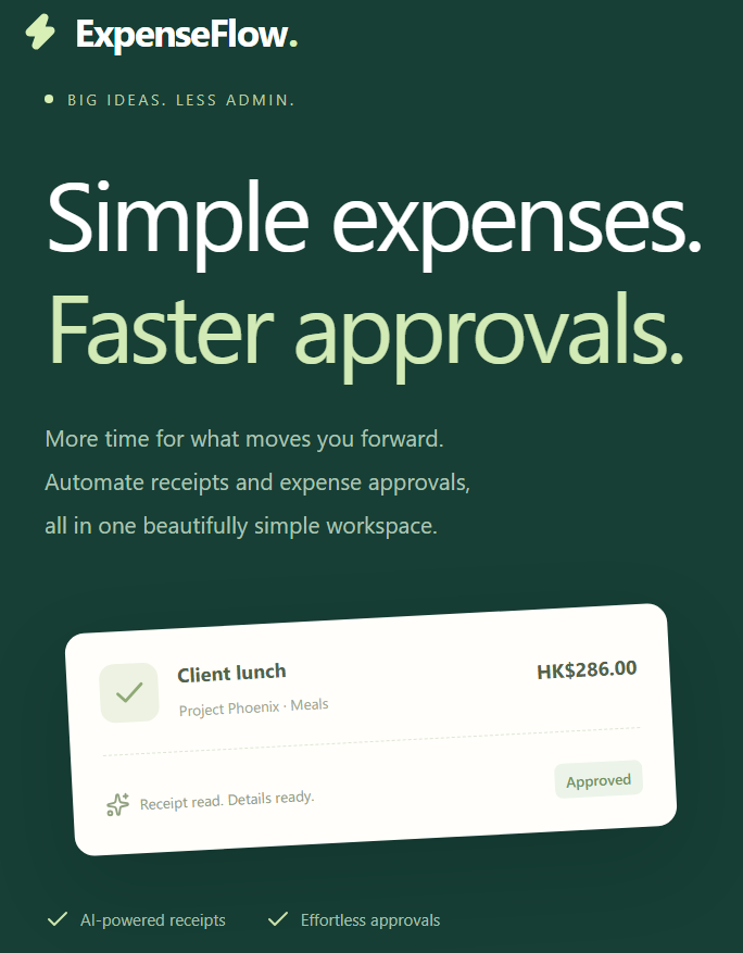 ExpenseFlow — simple expenses and faster approvals