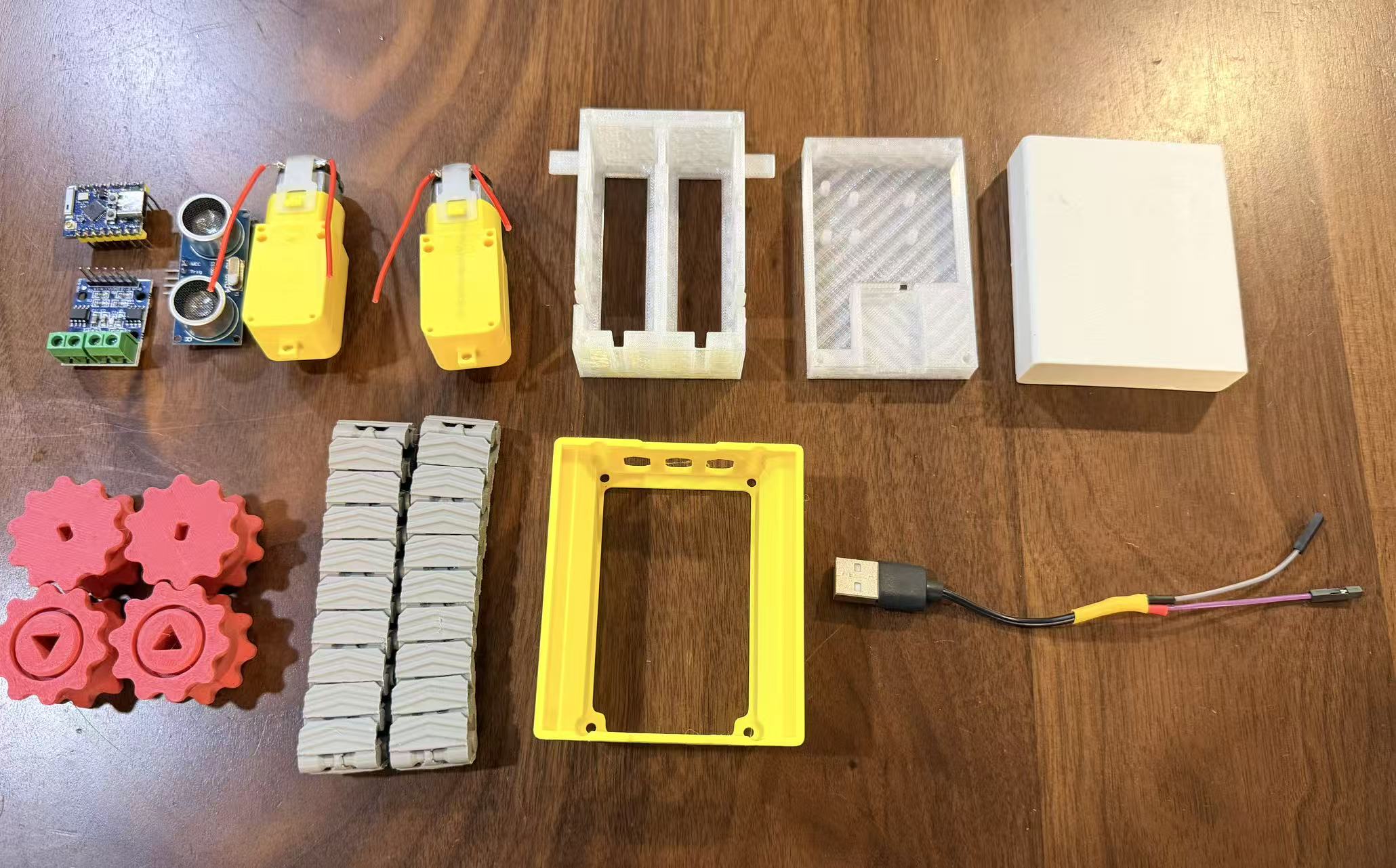 All parts for the mini tank assembly