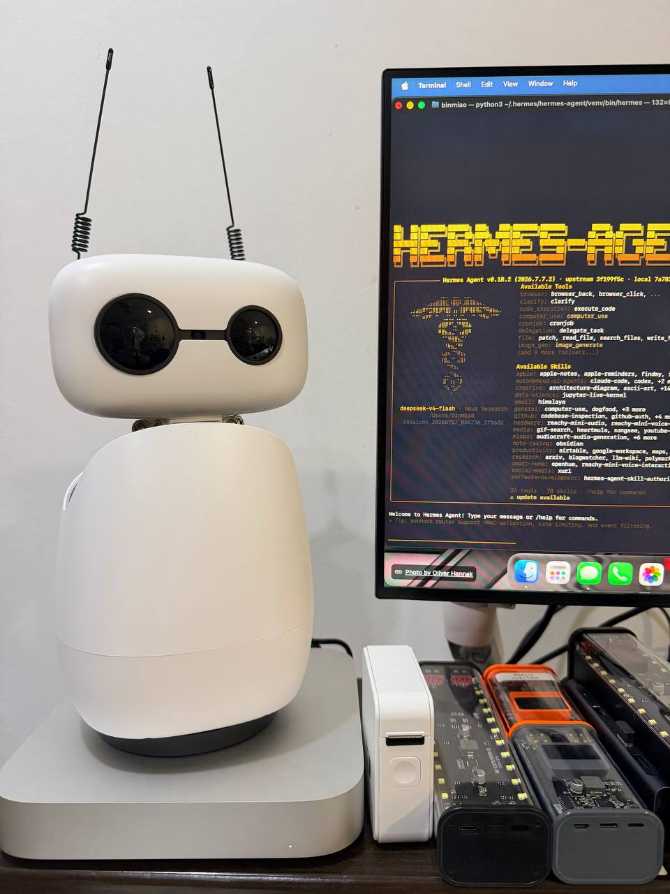 Reachy Mini with Hermes Agent terminal